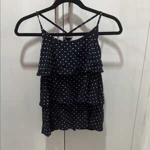 Blue Ruffled Tiered Camisole Blouse